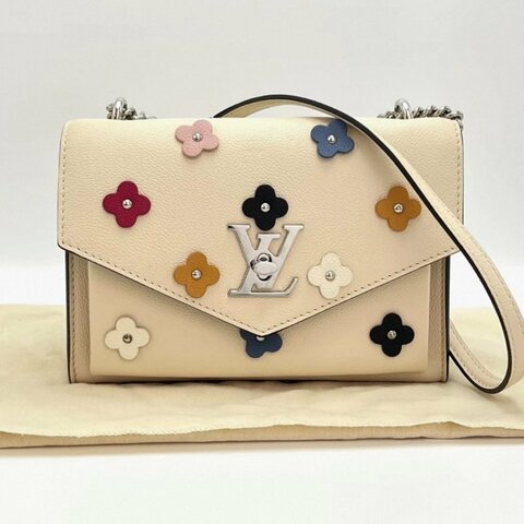 LV Lock me系列限量花朵肩背斜背鏈條包 22.5*15*8 98新配件塵袋