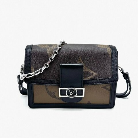 LV 老花拼色Dauphine中號肩背斜背包 24.5*18*11 98新配件塵袋