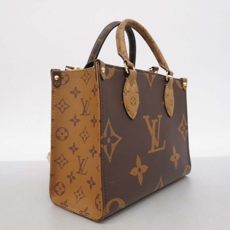 路易威登 Monogram Giant Reverse On-the-Go PM 手提包 M46373 棕色 兩用包 女士-1