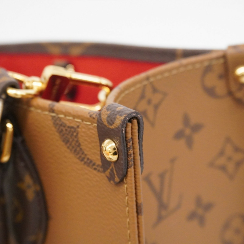 路易威登 Monogram Giant Reverse On-the-Go PM 手提包 M46373 棕色 兩用包 女士-6