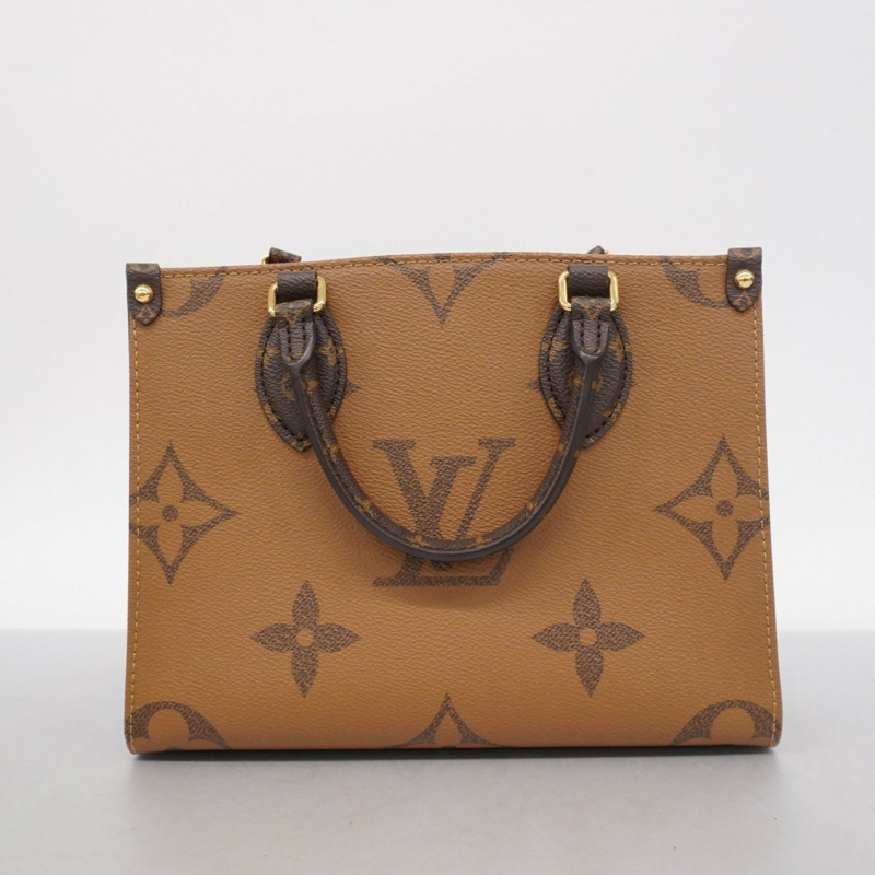 路易威登 Monogram Giant Reverse On-the-Go PM 手提包 M46373 棕色 兩用包 女士-8