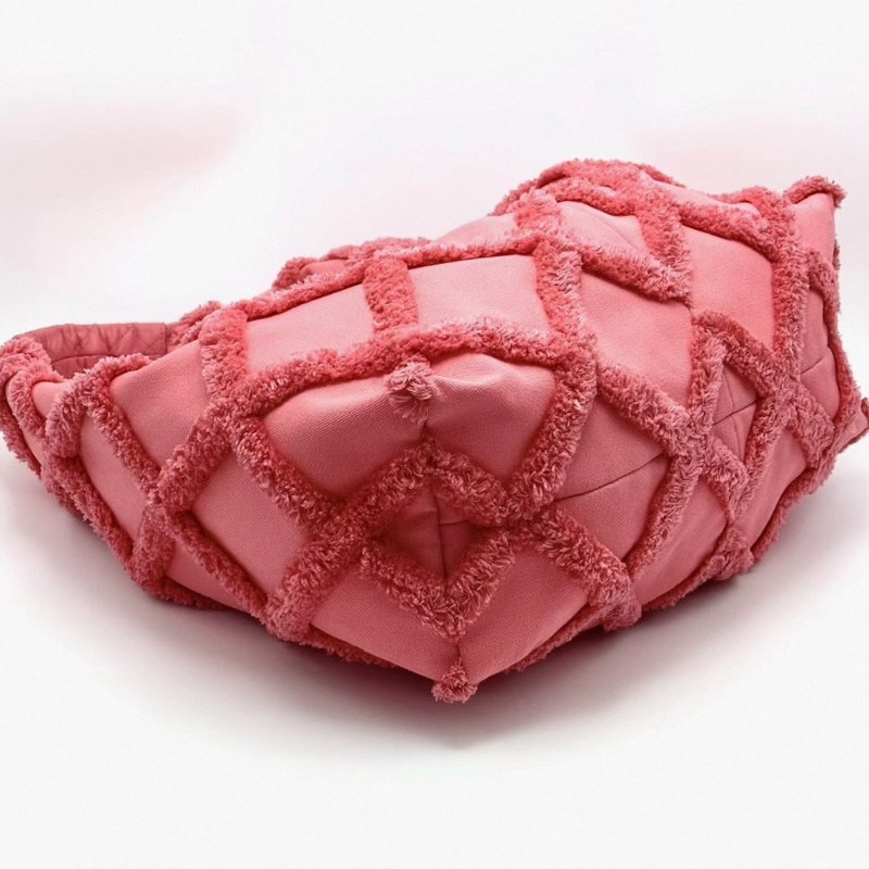 CHANEL 珊瑚粉金扣帆布流蘇hobo子母肩背腋下包37*47*14 99新配件塵袋-3