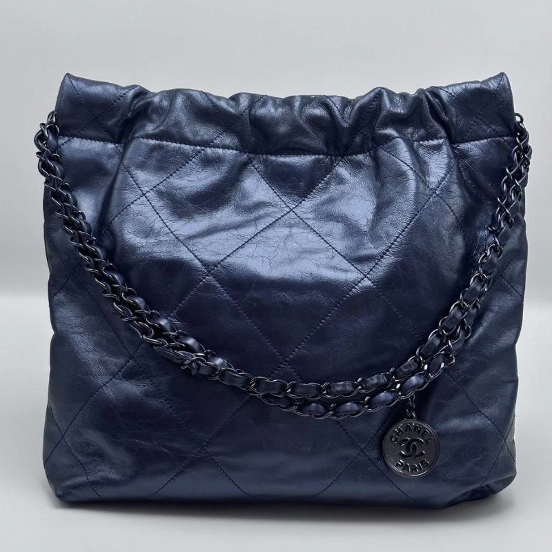 CHANEL 限量款海軍藍22bag小號子母垃圾袋 36*35*8 98新配件塵袋-3