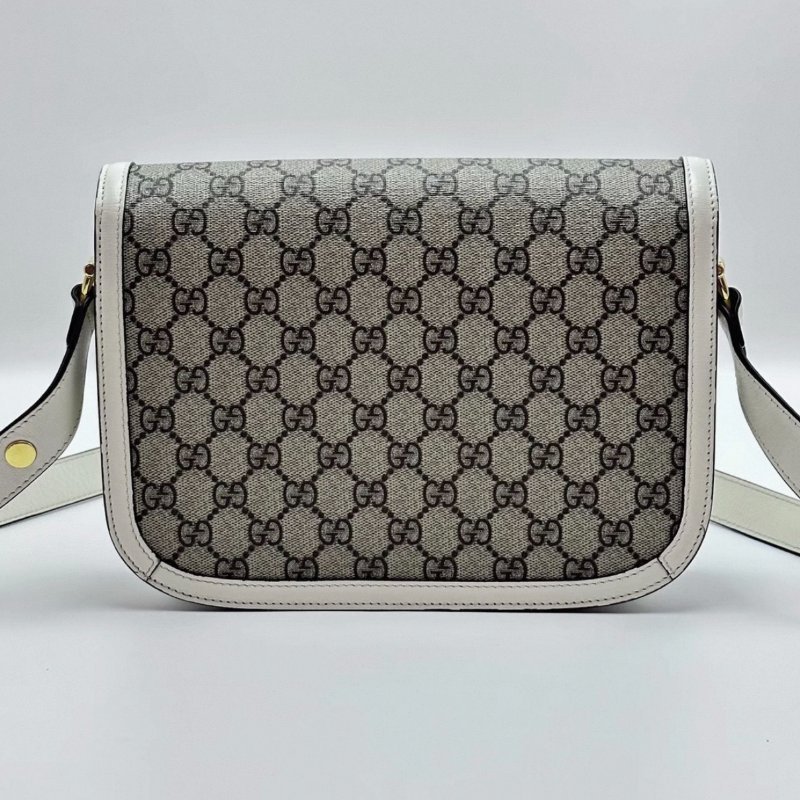 GUCCI 老花中號1955馬鞍包肩背斜背包 25.5*18*6.5 98新配件塵袋-3