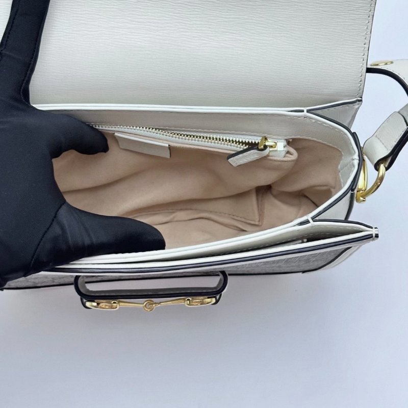 GUCCI 老花中號1955馬鞍包肩背斜背包 25.5*18*6.5 98新配件塵袋-4