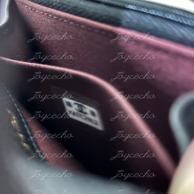 『全新全配』Chanel 香奈兒 新款CF單層拉鍊卡包 黑金單層卡包-12