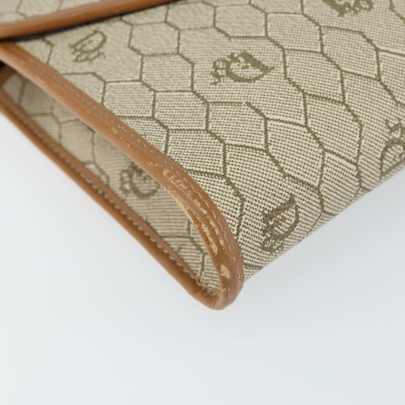 【日本直送】Christian Dior 蜂巢帆布鏈條單肩包 PVC 米色 金色 正品 ep11918-13