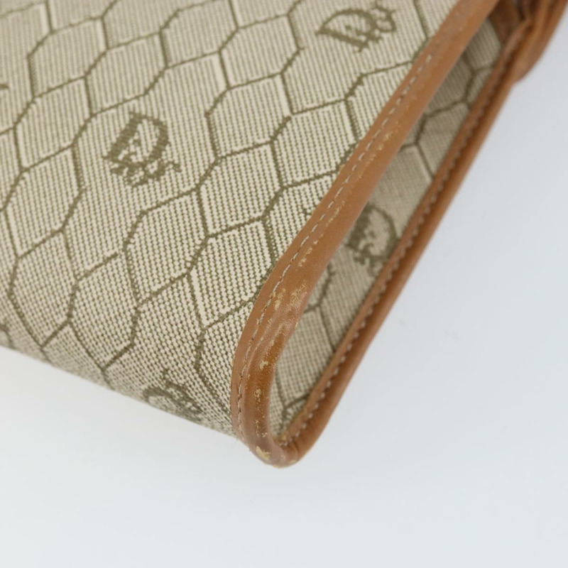 【日本直送】Christian Dior 蜂巢帆布鏈條單肩包 PVC 米色 金色 正品 ep11918-14