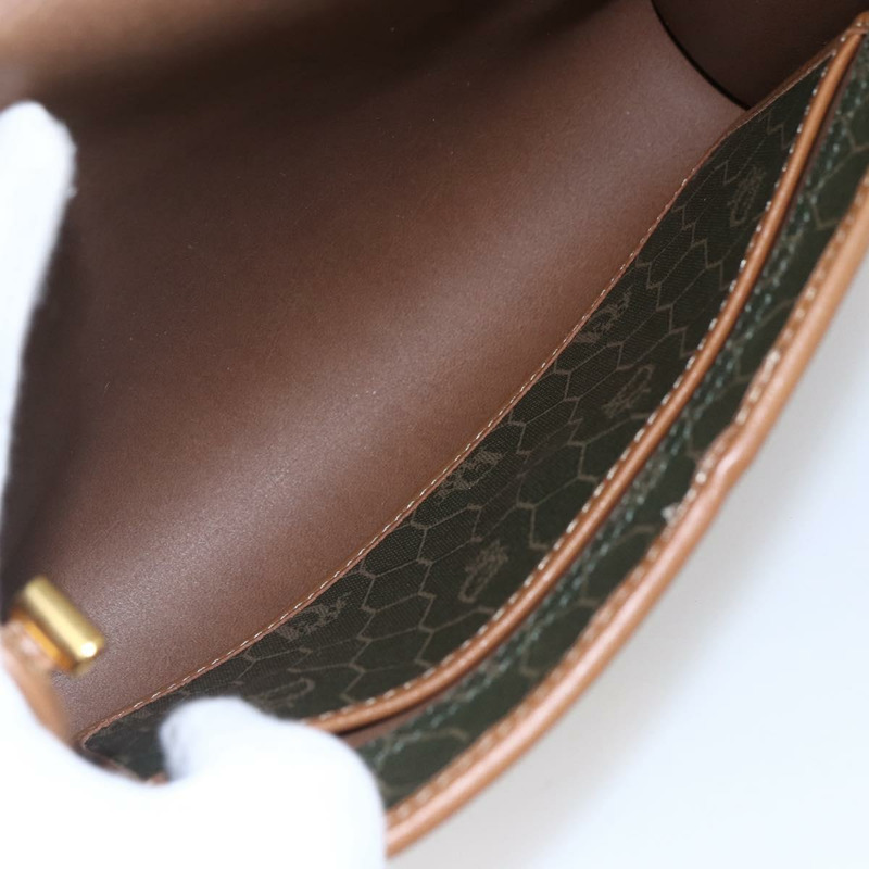 【日本直送】Christian Dior 蜂巢帆布肩背包 PVC 卡其色 金色 正品 ep11695-11