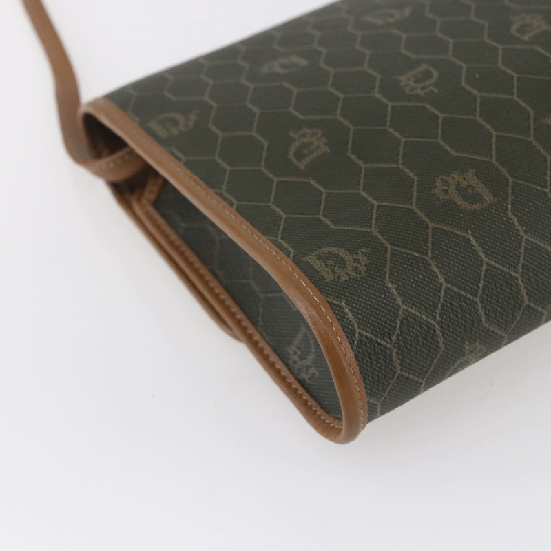 【日本直送】Christian Dior 蜂巢帆布肩背包 PVC 卡其色 金色 正品 ep11695-15