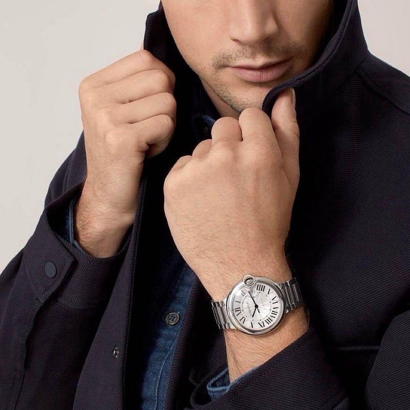 小巴黎二手名牌真品Cartier 藍氣球 42mm 男款 中性款 不鏽鋼 有保卡 已完成官網登記-3