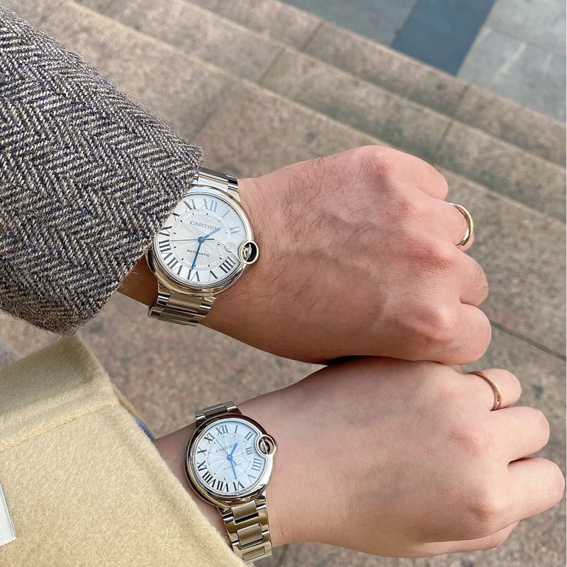 小巴黎二手名牌真品Cartier 藍氣球 42mm 男款 中性款 不鏽鋼 有保卡 已完成官網登記-16