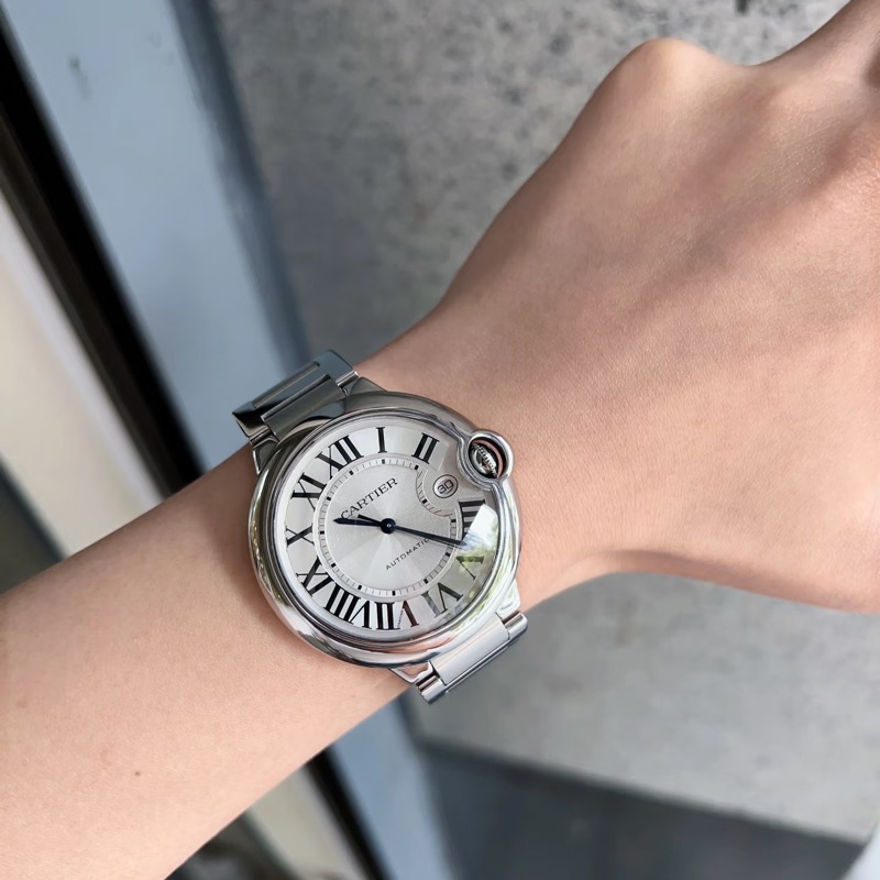 小巴黎二手名牌真品Cartier 藍氣球 42mm 男款 中性款 不鏽鋼 有保卡 已完成官網登記-22