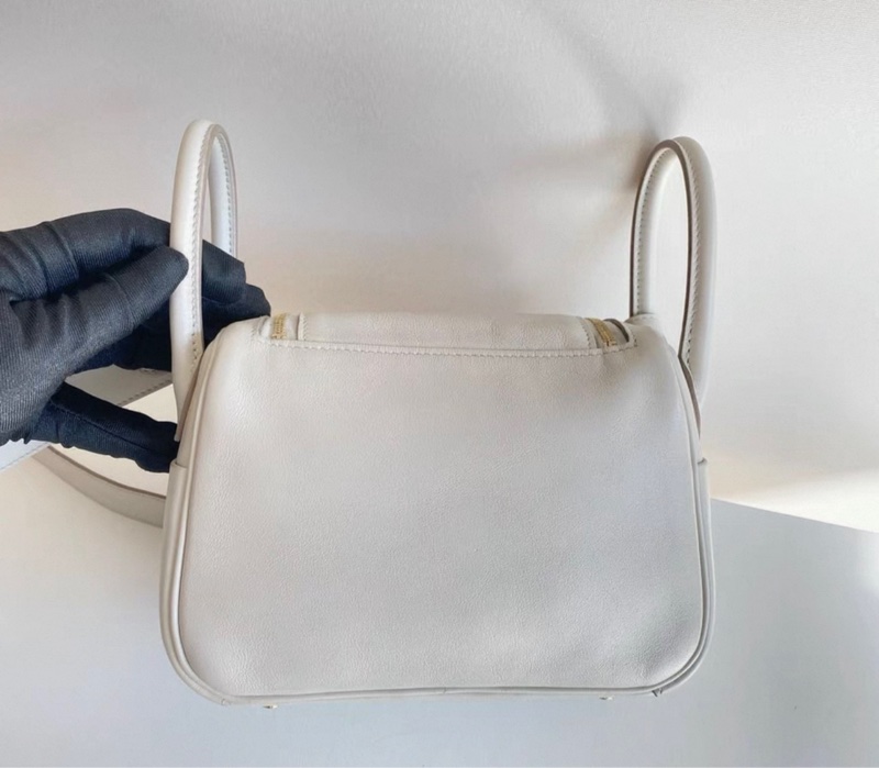 愛馬仕mini lindy 珍珠灰金扣  Swift皮 顯色很好看 Z刻-2