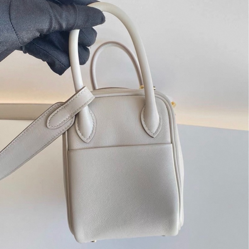 愛馬仕mini lindy 珍珠灰金扣  Swift皮 顯色很好看 Z刻-4