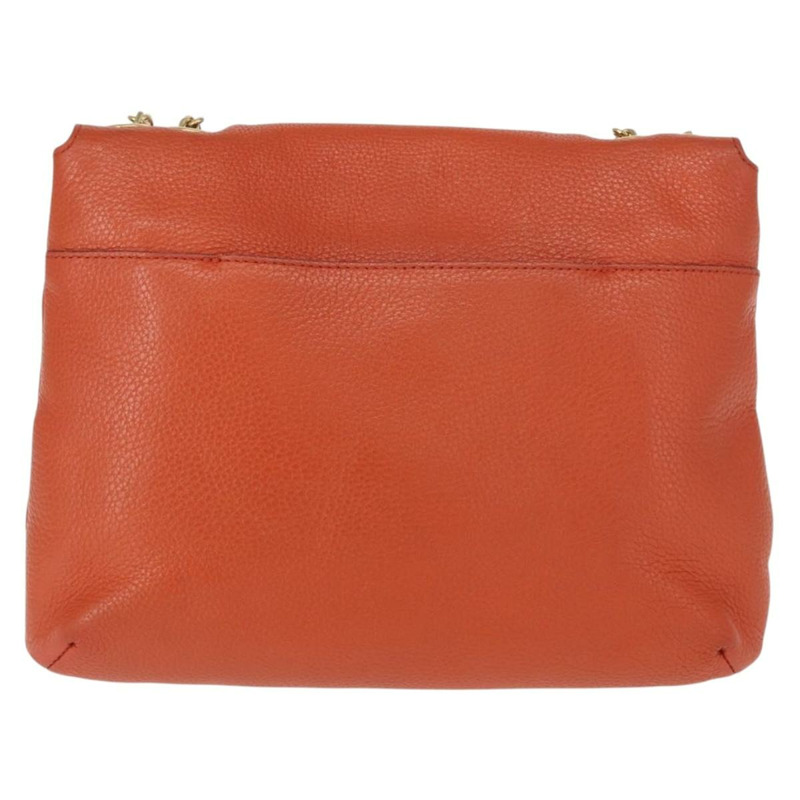 【日本直送】MCM鉚釘鏈單肩包 皮革 橙色 金色 正品 149467-1