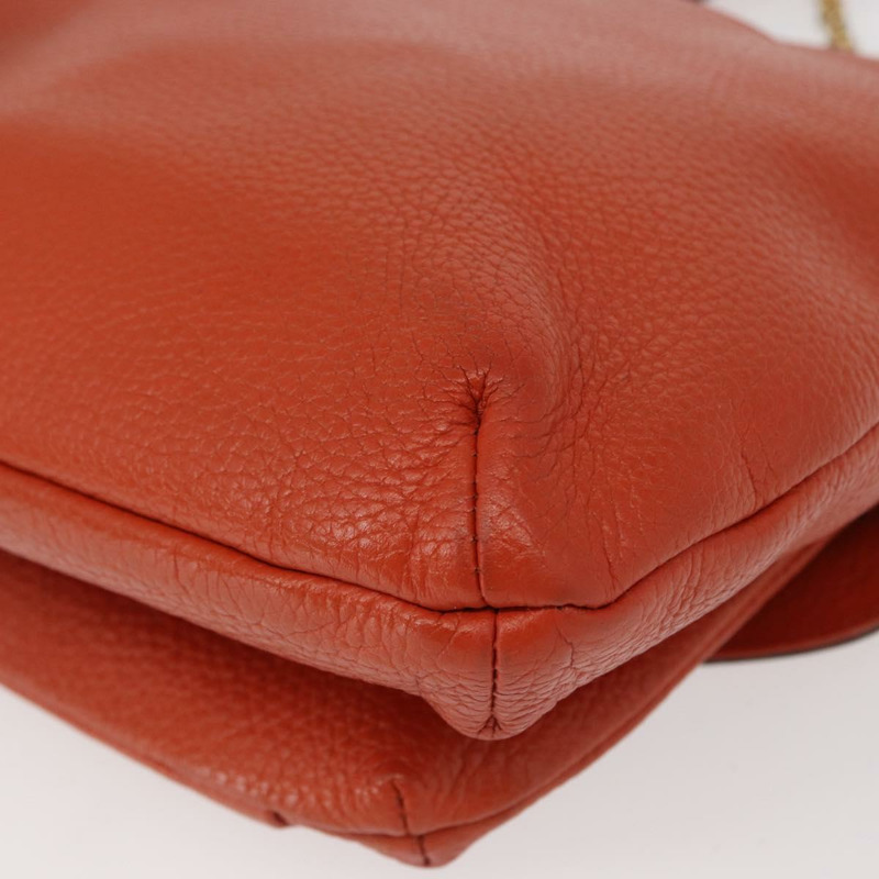 【日本直送】MCM鉚釘鏈單肩包 皮革 橙色 金色 正品 149467-15