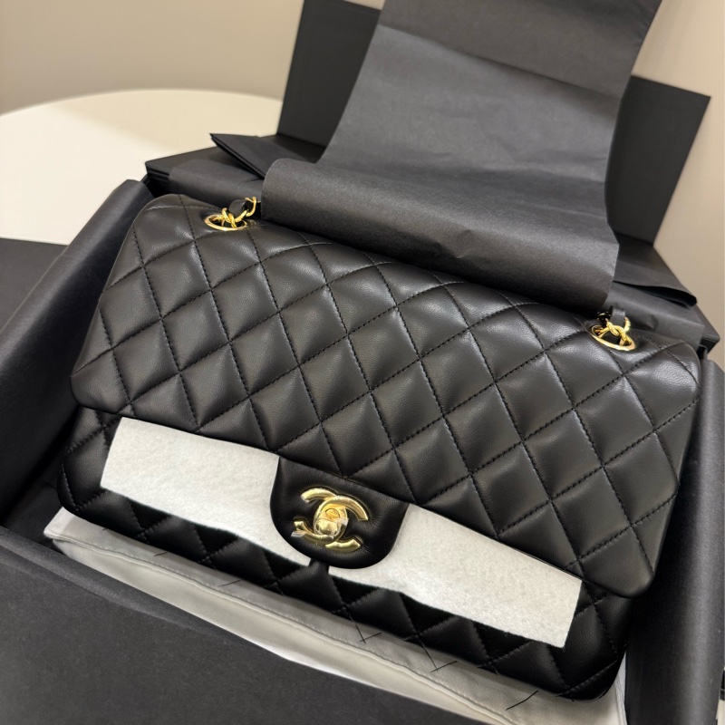 (全新大全配)chanel香奈兒cf25羊皮 黑色-4