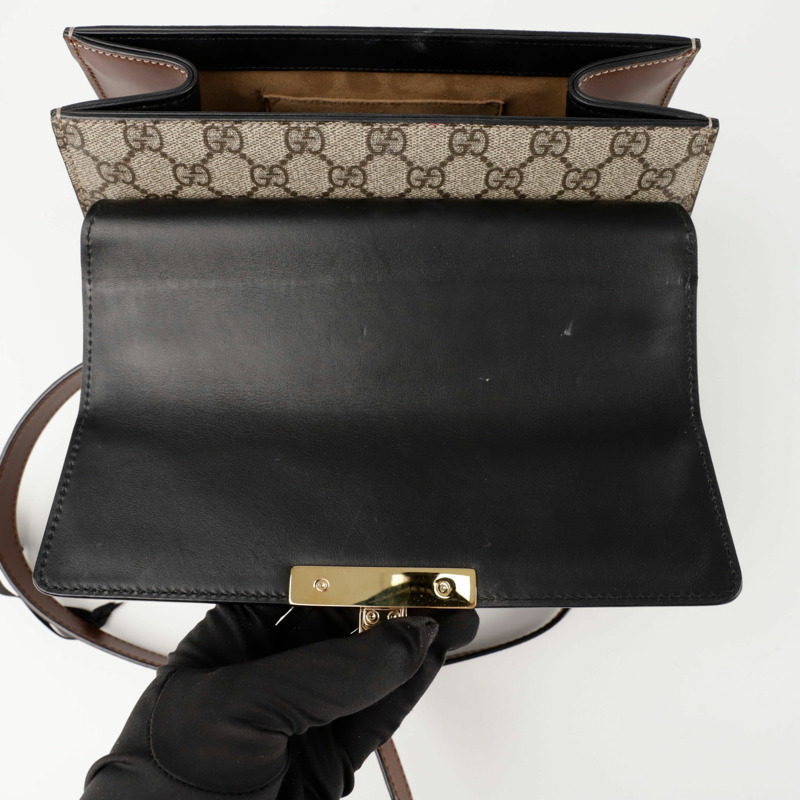 GUCCI 槳形鎖扣小號頂部提把手提單肩包 453188-10