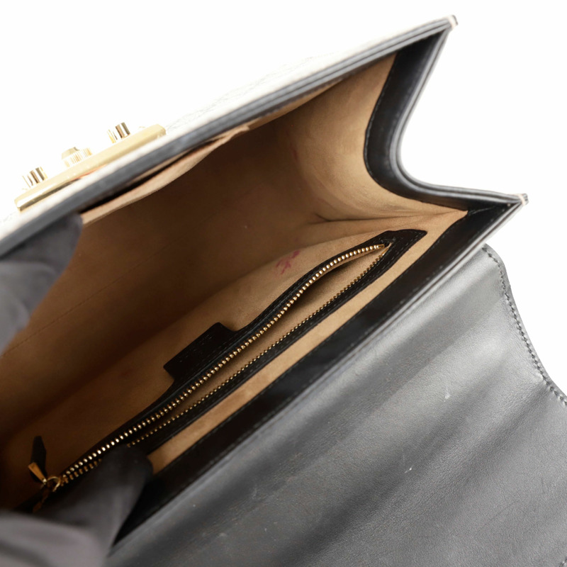 GUCCI 槳形鎖扣小號頂部提把手提單肩包 453188-12