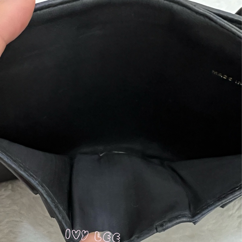 CHANEL vintage 荔枝牛皮 經典黑 三折短夾 11開  正品 二手精品-5