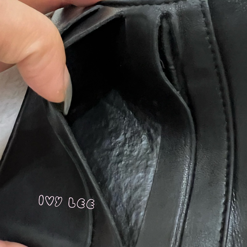 CHANEL vintage 荔枝牛皮 經典黑 三折短夾 11開  正品 二手精品-10