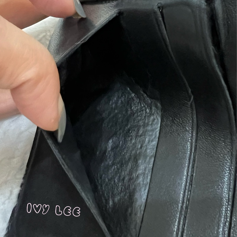 CHANEL vintage 荔枝牛皮 經典黑 三折短夾 11開  正品 二手精品-11