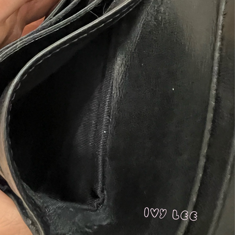 CHANEL vintage 荔枝牛皮 經典黑 三折短夾 11開  正品 二手精品-12