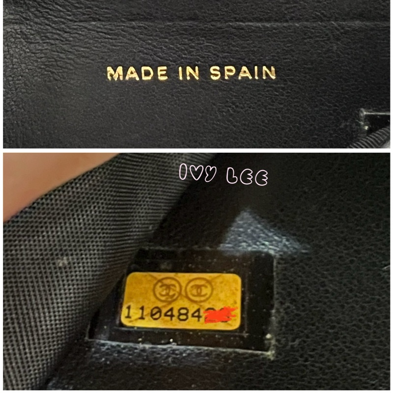 CHANEL vintage 荔枝牛皮 經典黑 三折短夾 11開  正品 二手精品-23