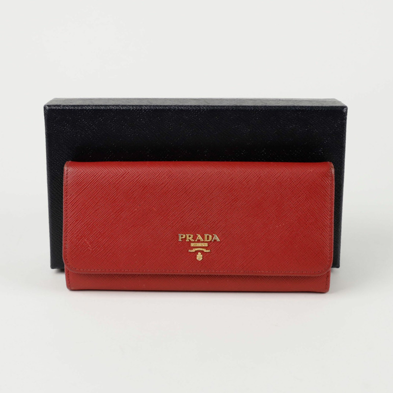 PRADA 1M1132 金屬Logo長錢包-0