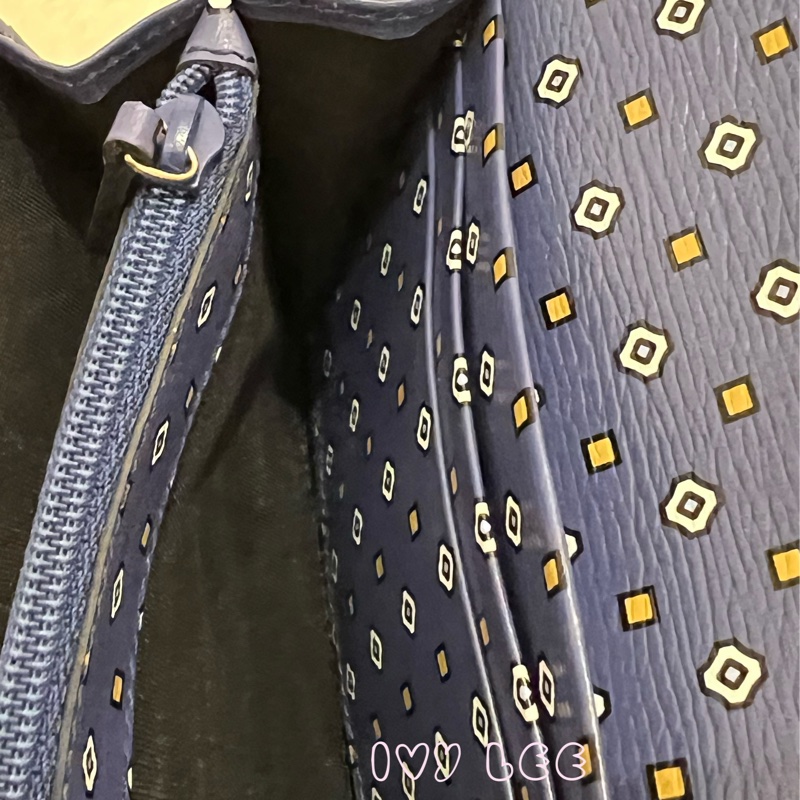 GUCCI 古馳 256348 互扣式掀蓋 長皮夾 藍色皮革 長夾 正品 二手精品-6