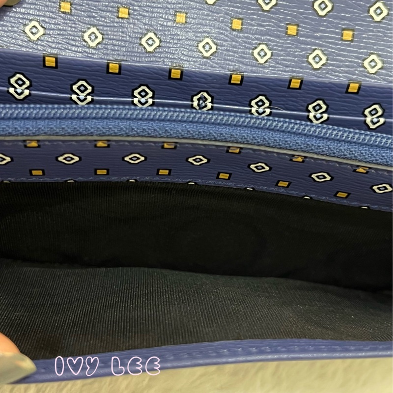 GUCCI 古馳 256348 互扣式掀蓋 長皮夾 藍色皮革 長夾 正品 二手精品-7