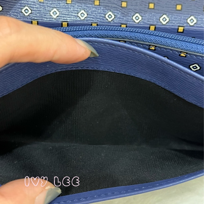 GUCCI 古馳 256348 互扣式掀蓋 長皮夾 藍色皮革 長夾 正品 二手精品-15