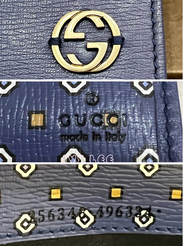 GUCCI 古馳 256348 互扣式掀蓋 長皮夾 藍色皮革 長夾 正品 二手精品-22
