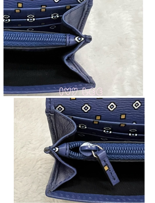 GUCCI 古馳 256348 互扣式掀蓋 長皮夾 藍色皮革 長夾 正品 二手精品-23