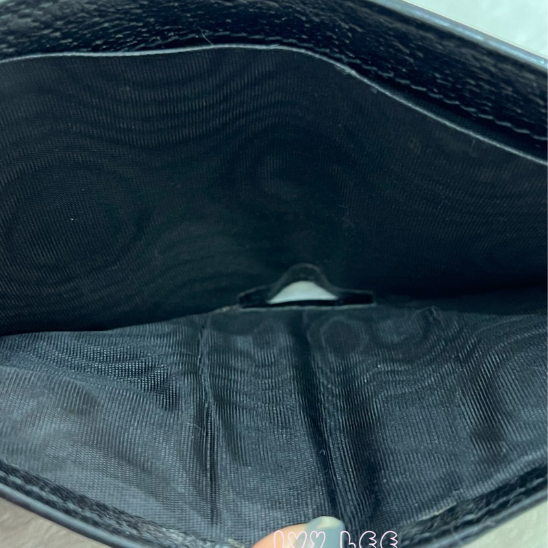 GUCCI 古馳 523664 經典Animalier系列皮革 蜜蜂裝飾對開8卡 短夾 經典黑 正品 二手精品-4