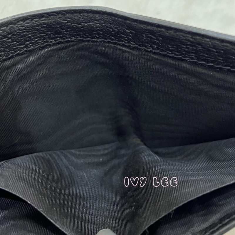 GUCCI 古馳 523664 經典Animalier系列皮革 蜜蜂裝飾對開8卡 短夾 經典黑 正品 二手精品-7