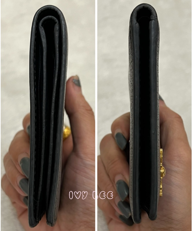 GUCCI 古馳 523664 經典Animalier系列皮革 蜜蜂裝飾對開8卡 短夾 經典黑 正品 二手精品-10