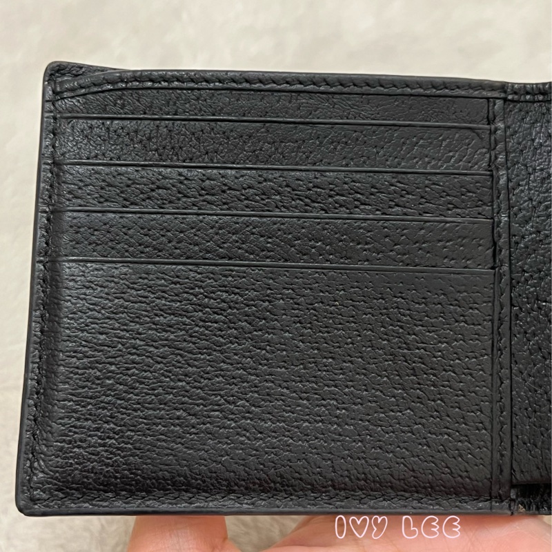 GUCCI 古馳 523664 經典Animalier系列皮革 蜜蜂裝飾對開8卡 短夾 經典黑 正品 二手精品-15