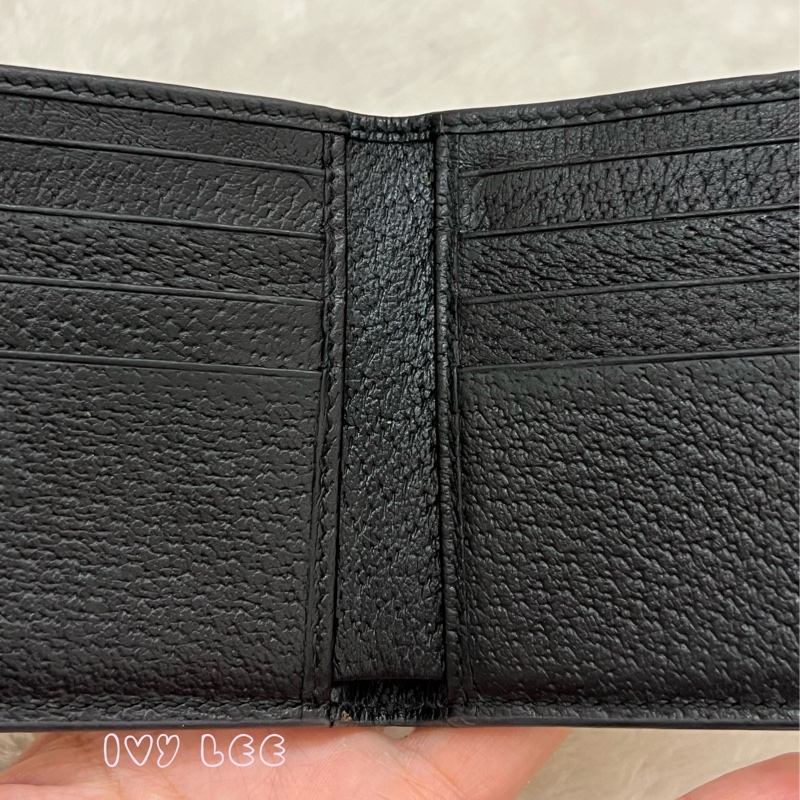 GUCCI 古馳 523664 經典Animalier系列皮革 蜜蜂裝飾對開8卡 短夾 經典黑 正品 二手精品-16