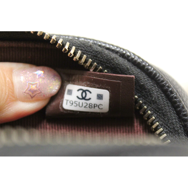 Chanel Black Caviar Quilted Leather Phone Holder Crossbody Bag-12