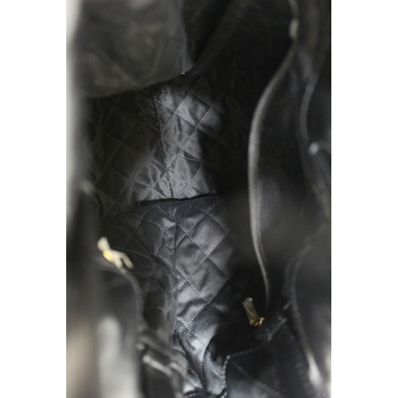 Chanel Black Chanel 22 Calfskin Leather Drawstring Chain Backpack-14