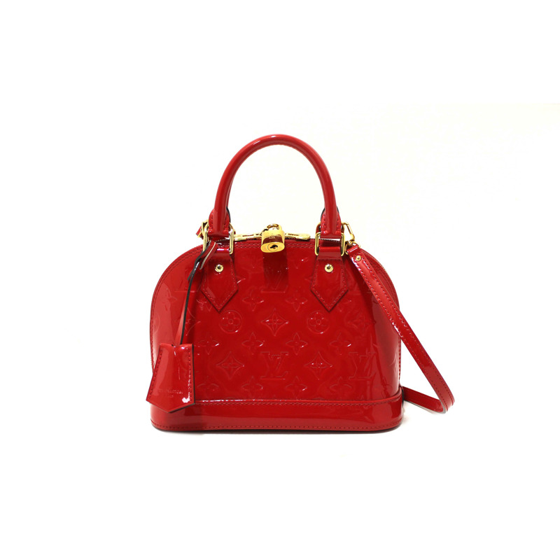 Louis Vuitton Red Vernis Leather Alma BB Hand/Crossbody Bag-0