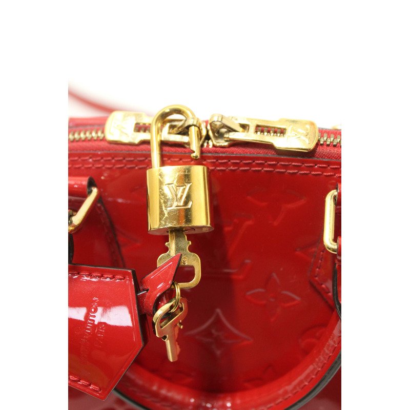 Louis Vuitton Red Vernis Leather Alma BB Hand/Crossbody Bag-9
