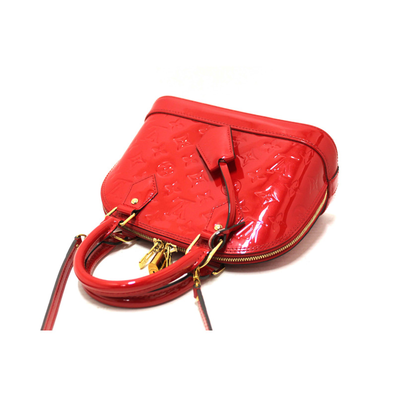 Louis Vuitton Red Vernis Leather Alma BB Hand/Crossbody Bag-10