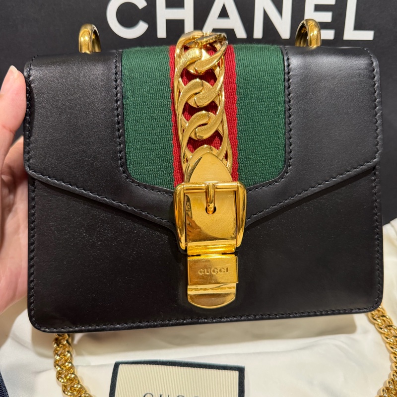 Gucci 經典sylvie 鏈條斜背包🌹-6