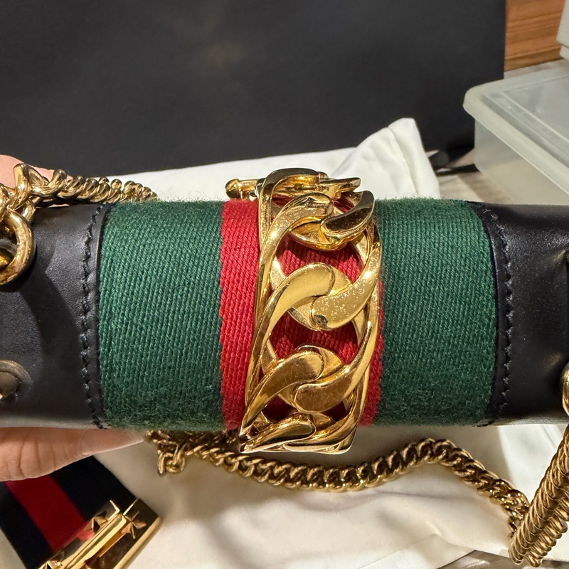 Gucci 經典sylvie 鏈條斜背包🌹-26