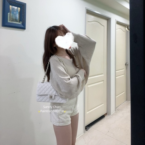 ෆ Chanel 白色荔枝Cf中號🤍芯片款