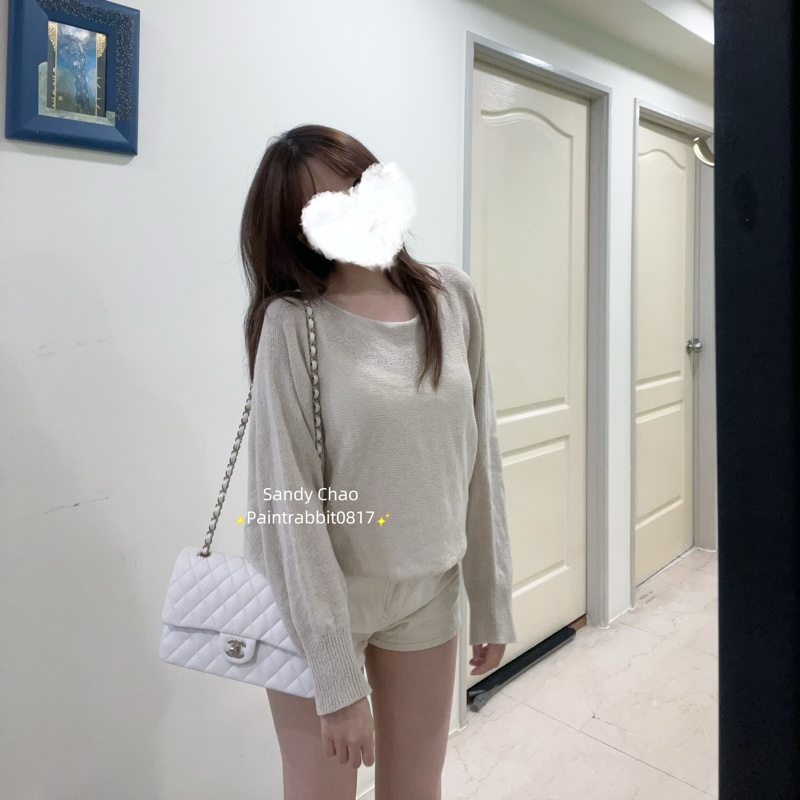 ෆ Chanel 白色荔枝Cf中號🤍芯片款-2