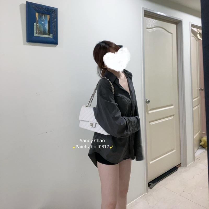 ෆ Chanel 白色荔枝Cf中號🤍芯片款-3